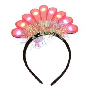 DRESSOOS couvre-chef lumineux bandeau clignotant casque d'anniversaire bandeau lumineux hair charms hair toppers light strip barrette led bandeau en tissu cerceau de cheveux de fête rose (Mingsyue, neuf)