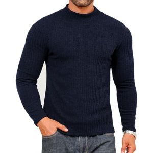 Cooleep Pull Homme Hiver Chaud sous Pull Col Roulé Tee Shirt Manche Longue pour Homme Bleu Profond XL (Cooleep, neuf)