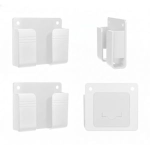 G&eacute;n&eacute;rique 4Pcs Support Murale Adh&eacute;sif pour Chargeur T&eacute;l&eacute;phone, Organisateur de C&acirc;bles sans Percer pour Prises, T&eacute;l&eacute;commandes, Range-Fil Bureau Maison Blanc (FuShengLiuJi, neuf)