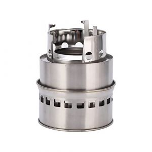 R&eacute;chaud de camping en bois, r&eacute;chaud de camping portable &ndash; R&eacute;chaud de survie en acier inoxydable, petit mini r&eacute;chaud de camping pliable pour randonn&eacute;e, voyage, ext&eacute;rieur, avec sac de transport r&eacute;chaud (Yuensajut, neuf)