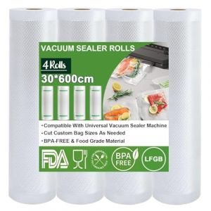 Omtofo Sac sous Vide Alimentaire, 4 Rouleaux 30 x 600 cm Film Sous Vide Alimentaire, Approuv&eacute; par la FDA, LFGB, Sac Congelation Sous Vide, Compatible Avec la Scelleuse Sous Vide (BERSANI GIU S.R.L., neuf)