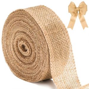 G2PLUS Naturel Ruban de Jute Ruban Toile de Jute 4cm Ruban de Jute 10M Toile de Jute Vintage pour Les Emballages Cadeaux,Noël Décorations de Mariage (BIGGER, neuf)