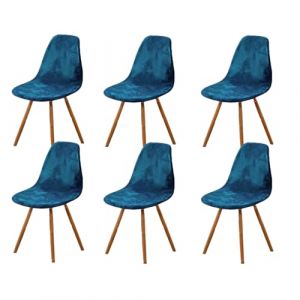 Highdi Housse de Chaise Scandinaves Lot de 6, Extensible Housse de Chaise de Salle &agrave; Manger, Velours Bleu Universelle Couverture de Chaise sans Accoudoirs pour D&eacute;coration de Salon Cuisine Maison (Highdi, neuf)