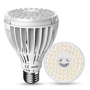 SANSI Lampe Hortciole LED E27 24W pour Plantes d'Intérieur, Ampoule de Croissance Plantes à Spectre Complet 300W Équivalente (PPF 40 μmol/s, Angle Lumineuse 60°, Couvrage Vég 2x3 sq ft) (ISC Lighting Direct, neuf)