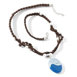 ARHZ Collier pour Vaiana, Collier pendentif oc&eacute;an de Moana,Bijoux Moana Princess,collier lumineux,Cadeaux de No&euml;l, d'Halloween et d'anniversaire（bleu phosphorescent） (ARHZ, neuf)