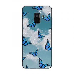 KARTXITAI Coque Compatible avec Samsung Galaxy A8 2018,Housse &Eacute;tui de Protection en Ultra Transparente Silicone en Gel TPU Souple Case Cover Shock-Absorption-Papillon Bleu (KARTXITAI, neuf)