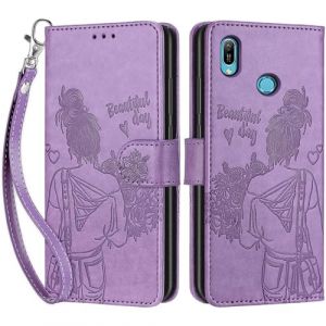 Coque pour Huawei Y6 2019 / Y6 Prime 2019, Coque Huawei Honor 8A 2019/2020, Etui Protection Housse Premium Cuir de Portefeuille en Fermeture Magn&eacute;tique Flip Case pour Honor 8A Pro Coque (Violet) (DIKAS, neuf)