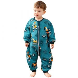 ZIGJOY Gigoteuse avec Jambes et Pieds Sac de Couchage B&eacute;b&eacute; Fermeture &eacute;clair sur les hanches Manches longues 1.5 TOG Coton Unisexe Gar&ccedil;ons Filles Enfants Onesie Pyjamas Combinaison 4-6 ans (ZIGJOY, neuf)