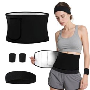 KASURE Ceinture Abdominale Femme Homme, Ceinture de Sudation avec Sac T&eacute;l&eacute;phone, Ceinture Sudation Femme Homme Ajustable, Sport Soutien du Dos, Fitness, Sport (Bracelet et Bandeau Gratuits) (Kuidii, neuf)