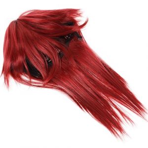 Cabilock Mèche Mulet Longue pour Homme Rouge Vin en Fibre Synthétique Résistante Haute Température Coiffure Cosplay Bouclée et Volumineuse Perruque Cosplay Mulet Adaptée aux Costumes et (Nadine Quick, neuf)