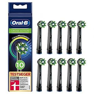 Oral-B CrossAction Black Edition Lot de 10 brossettes, avec des poils CleanMaximiser, pour le nettoyage holistique de la bouche (DMX Place, neuf)