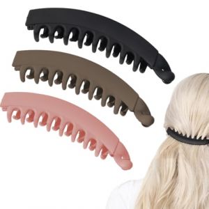 3 Pi&egrave;ces banana clip, Pinces &agrave; cheveux banane pour femme, Grande pince banane pour cheveux &eacute;pais, Jolies pinces &agrave; cheveux pour filles, Pinces banane pour cheveux fins, Pince &agrave; cheveux banane (ESTRINGLE Sp. z o.o., neuf)