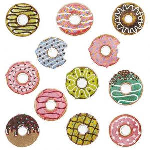 Attuslla 12 PCS Patch Thermocollant, Beignet Applique Patches Décoratifs, Beignet Sucré Ecusson Thermocollant Ecusson a Coudre pour Vêtements, Sacs à Dos, Jeans, Chapeau (CXiong, neuf)