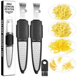 ELNLE Zesteur Agrumes Professionnel Eplucheur de Zeste de Citron en Acier Inoxydable Zesteur R&acirc;pe pour Cuisine, Bar, Citron (RANJUN, neuf)