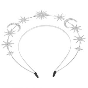 SOIMISS Couronne de Mariage Étoile et Lune Diadème Double Couche Élégant Accessoire de Mariée Pageant Tiare pour Événements Formels et Photographie (Star-wish, neuf)