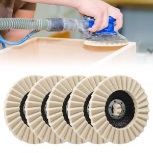 Lot de 5 Disques De Polissage 125 MM X 22,2 MM en Feutre de Laine, Disques de Polissage en Feutre Brillant pour Pon&ccedil;age et Polissage en Peinture, Acier Inoxydable, Bois et Plastique (yingfengdianzi, neuf)