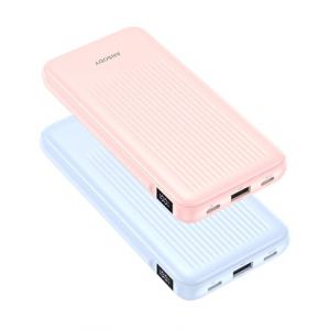 ANSODY Power Bank Lot de 2 Batteries externes 10 000 mAh, 22,5 W, Petit mais Puissant, avec &eacute;cran LED, Compatible avec iPhone 17-12 X Pro Max Mini Plus S25 AirPods iPad etc. (Noir et (Bleu et Rose) (Ansody Store, neuf)