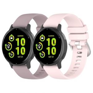 Garmcool 20mm Silicone Bracelets Compatible avec Garmin Vivoactive 6/5/3/3 Music, VivoMove Trend/VivoMove Sport/VivoMove Style Bracelet Rose Orchid Hommes Femmes Sport Strap (Garmcool, neuf)