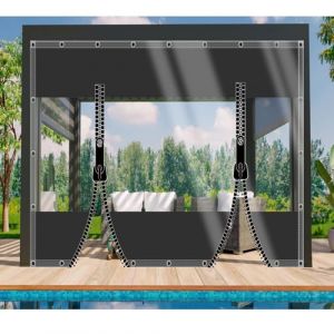 DGSFES B&acirc;che de Protection Exterieur Bache Transparente avec &oelig;Illets 1,8mx2,9m,600g/m&sup2; Bache Epaisse PVC Impermeable avec 2 Porte Fermeture Eclair pour Terrasse Serre Jardin Pergola Poule (DGSFES, neuf)