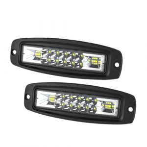 Antibrouillard Phare Travail LED Encastr&eacute; 7 Pouces Ambre Feux Recul Conduite pour VTT SUV Camion Bateau Tout Terrain Feu Antibrouillard 12 V 24 V(2piece White) (super department store, neuf)