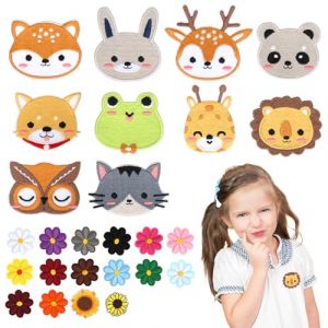 26 Pieces Patch Thermocollant &agrave; Coudre Enfant, Animaux Ecusson Iron on Patches, Ecusson a Coudre Thermocollant Patch Brod&eacute;, DIY Broderie Autocollant pour Vestes Sacs dos Jeans R&eacute;paration Bricolage (Mingyan-yx, neuf)