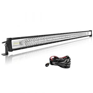 Willpower Barre LED 132cm 52'' 675W con Câblage Rampe LED Spot et Flood Bar a LED 12V 24V Étanche Projecteur LED Longue Portée Feux Phare de Travail LED pour 4x4 Voiture Camion Tracteur Quad Bateau (YZ-EU, neuf)