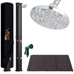 CCLIFE Douche Solaire, Douche de Jardin Solaire 35 litres, avec Plastique Plancher et Housse de Protection, Pommeau de Douche Réglable,Température de l'eau Réglable Jusqu'à 60°, pour Piscine Plage (CCLIFE Technic GmbH, neuf)