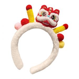 Bandeau De Style Chinois - Bandeau Du Nouvel An | Épingle À Cheveux Du Nouvel An Chinois, Bandeau De Danse Des Lions En Peluche, Accessoires Pour Cheveux Du Nouvel An, Accessoire (wekasd, neuf)