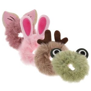 OUNONA Lot de 4 Élastiques à Cheveux en Peluche Doux Motif Dessin Élastiques Kawaii pour Filles Accessoire de Cheveux Coloré pour Parties et Usage (Gustell, neuf)