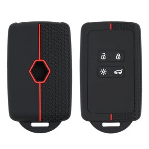 2 PCS Coque Cl&eacute; de Voiture pour Renault Clio Megane Koleos Kadjar Kangoo Twingo Talisman Captur Espace Dacia Duster,Coque Cle Compatible avec Renault,Etui Carte Renault, Silicone TPU 4 Boutons (HongHuaDaHui, neuf)