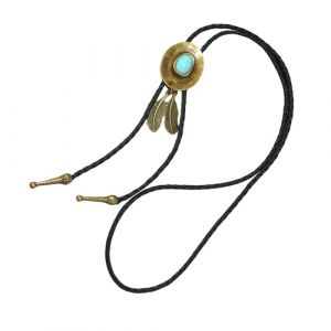 Cravate Lariat D&eacute;licat Cravate Punk Cravate Western Gravure Charm pour Chemise Jeans Th&egrave;me F&ecirc;te Accessoire, Chapeau de cowboy turquoise, taille unique (QYSH-MXW, neuf)