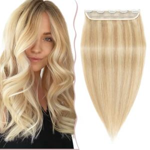 SEGO Extension Cheveux Naturel Clip Noir - Extension Clips Cheveux Naturel [Volume Epais] - Extension Cheveux a Clip in Hair Extension Cheveux Humains 30 cm - 120g 18P613#Ash Blond & Blond Blanchi (Lenka Fashion Mode, neuf)