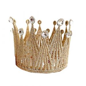 Chapeau d'anniversaire pour animaux de compagnie, Gold Lace Royal Crown Hat Puppy Party Fournit des costumes pour chien Cat Photo Prop (JianShiXianLIULANSHANGMAOYouXianGongSi, neuf)