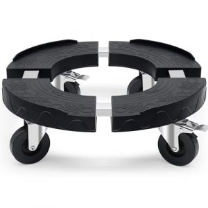 Humagineer Porte Plante Ronde à Roulettes Charge Lourde, Capacité de 220KG, Support pour Plantes Interieur Adjustable de 38CM à 48CM, Plateau avec Roulettes pour Pots de Fleurs, Arbres, Ombrelles,Noir (YUHOULIFE, neuf)