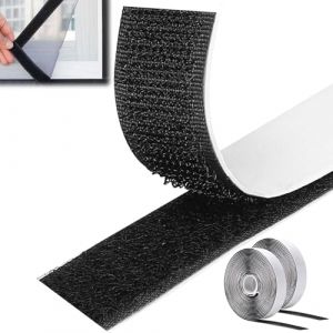 Zyluniy Rubans Adhésifs 8M, Bande Autocollant Extra Fort, Bande Agrippantes Adhésives, Ruban Scratch Hook Loop Bande Adhésives Autoadhé pour Tous Les Types D'installations Cadre Photo 20mm Large, Noir (Rainbow185, neuf)