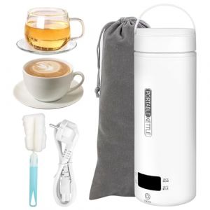 NVIYAM Bouilloire de Voyage(500 ml), Mini Bouilloire Electrique, 3 en 1 Bouilloire Portable - 4 r&eacute;gulateurs de temp&eacute;rature, pour Th&eacute;, Caf&eacute;, Lait/Camping, Ext&eacute;rieur, Voyage (HEIDINGERS, neuf)