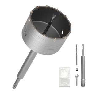 EXLECO 110mm Scie Cloche Beton, avec 220mm Rallonge SDS PLUS et Foret de Centrage, Carotteuse Beton, Tr&eacute;pan B&eacute;ton Multi Mat&eacute;riaux, Scie Cloche pour Ma&ccedil;onnerie Pierres, Ciment, Brique (ZLH2019, neuf)