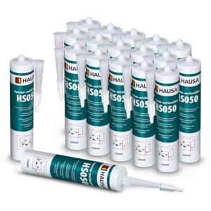 HAUSA Aquarium Silicone Verre Silicone HS050 Colle et mastic silicone professionnels pour aquariums terrariums et constructions en verre, R&eacute;sistant &agrave; l'eau douce et &agrave; l'eau de mer 12x310ml noir (hausa.gmbh, neuf)