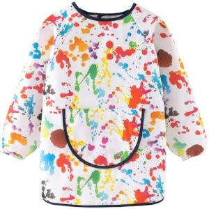 REEKNOKOL Tablier enfant, 2-6 ans, tablier imperm&eacute;able pour enfants, tablier de peinture avec poche pour peindre, cuisiner, manger, faire des activit&eacute;s artistiques et manuelles (Style 3) (REEKNOKOL FR, neuf)