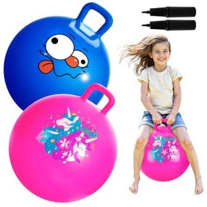 U&C Planet Lot de 2 Ballon Sauteur 45 cm Ballon Sauteur Enfant 3-8 Ans Plastique PVC &eacute;pais et r&eacute;sistant Jouet d'int&eacute;rieur et ext&eacute;rieur (U&C Planet, neuf)