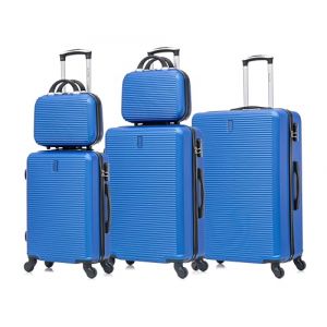 CELIMS - Sets de Bagages 5 Pièces avec 2 Vanity/Trousse de Toilette | Set Valise Rigide | Lot de Valise de Voyage | Cabine 55cm + Moyenne 65cm + Grande 75cm + 2X Vanity | Bleu (CELIMS, neuf)