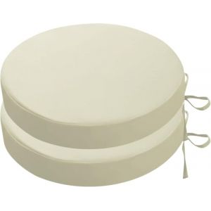 HKJGNH Lot de 2/4 Galette de Chaise Ronds d'extérieur de Jardin Imperméables avec Attaches - 40/45/35cm Carrés Coussins de Siège épaisseur 5cm for Patio, Cuisines, Salle à Manger(Beige,35x5cm(2pcs)) (zhangyanwen0702, neuf)