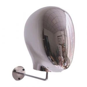 G&eacute;n&eacute;rique Porte-chapeau Mural Support Mannequin T&ecirc;te Pr&eacute;sentoir &agrave; Perruque Suspendu avec Structure D&eacute;tachable En Pp et Fer Convient pour Magasin Salon, Argent (MERIGLARE, neuf)