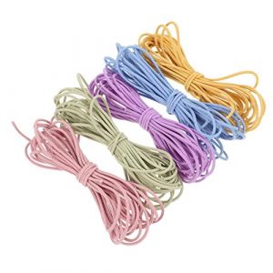 DOITOOL Cordon &Eacute;lastique 5 Pi&egrave;ces pour Bracelets Perles Bijoux &Eacute;lastiques &agrave; Cheveux Diy 5 M Fil de Caoutchouc Extensible 2 Mm Ficelle Souple pour Confection de Colliers et Accessoires Artisanaux (Karin Yang, neuf)