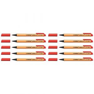 STABILO Lot de 10 Stylos Feutre GREENpoint Pointe large 0,8 mm Rouge (Stock Bureau Maison Bien-&ecirc;tre, neuf)