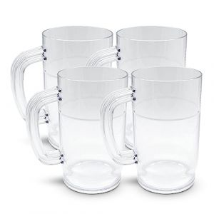 DOJA Barcelona | Chope à Bière | Pack 4 | Verre a Biere 1l | 166 X 97 X 3mm | Verre a Biere avec Anse en Polycarbonate | Chope de Biere | pour Gobelet Plastique Reutilisable, Cadeau Personnalisé, (DOJA Barcelona, neuf)