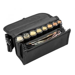 Sacoche Serveur Monnayeur Pi&egrave;ces Euro &ndash; Portefeuille Serveur e Taxi - Porte Monnaie Trieur de Pi&egrave;ces 8 Compartiments - 4 Compartiments Billets - Ceinture Ajustable &ndash; Pochette Travail Restauration (La Maison du TPV, neuf)