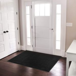 casa pura Tapis Entr&eacute;e sous Porte Rhine Noir,Paillasson Absorbant Lavable en Machine &agrave; Laver,Enl&egrave;ve salissures,Dos en TPE Durable et antid&eacute;rapant,Passe sous la Porte 7 mm d'&eacute;paisseur - 120x180 cm (Velvet Trading, neuf)