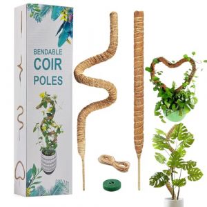 Tuteur Plante Grimpante, 2 Pi&egrave;ces /114CM Tuteur Monstera, Support de Plante Tuteur Coco, Pliable Tuteur Sphaigne pour Plantes Grimpantes Qui Poussent vers Le Haut, Maison Jardin de Support de Plante (Trlyane, neuf)