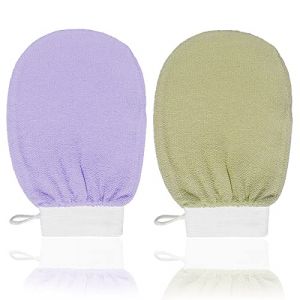 2 Pièces Gant Exfoliant Gant Exfoliant Kessa Gant De Crin Gants Gommage Corps Et Visage Gants de Bain Gommant Nettoie Et Purifie La Peau Et Élimine Les Cellules Mortes (XPOOP, neuf)